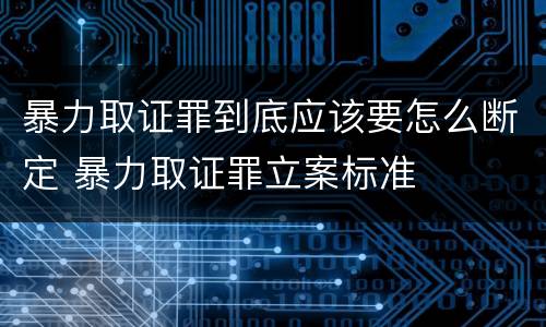 暴力取证罪到底应该要怎么断定 暴力取证罪立案标准