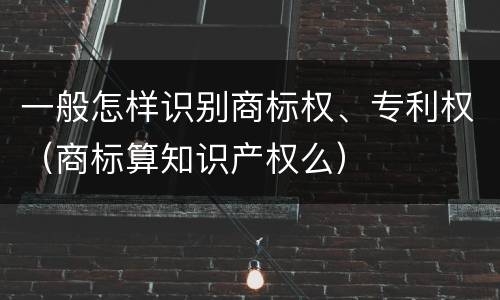 一般怎样识别商标权、专利权（商标算知识产权么）