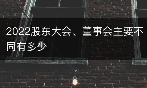 2022股东大会、董事会主要不同有多少