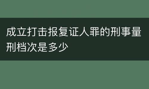 成立打击报复证人罪的刑事量刑档次是多少