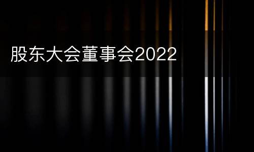 股东大会董事会2022