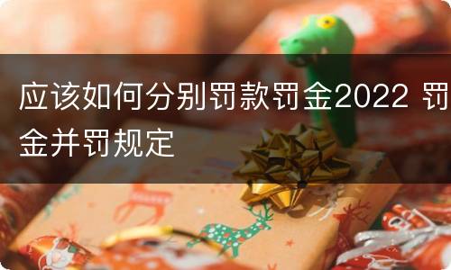 应该如何分别罚款罚金2022 罚金并罚规定