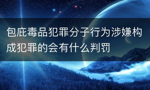 包庇毒品犯罪分子行为涉嫌构成犯罪的会有什么判罚