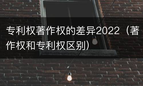 专利权著作权的差异2022（著作权和专利权区别）