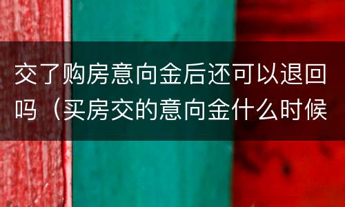 交了购房意向金后还可以退回吗（买房交的意向金什么时候可以退回来）