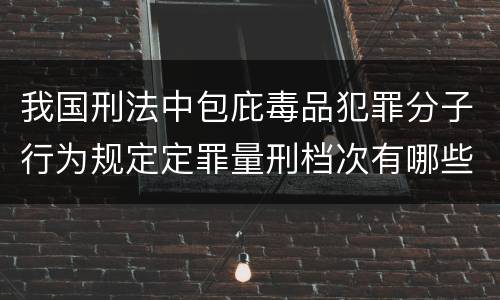 我国刑法中包庇毒品犯罪分子行为规定定罪量刑档次有哪些