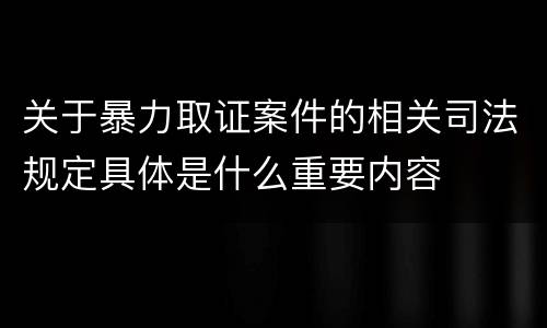 关于暴力取证案件的相关司法规定具体是什么重要内容