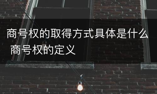 商号权的取得方式具体是什么 商号权的定义