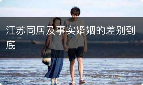 江苏同居及事实婚姻的差别到底