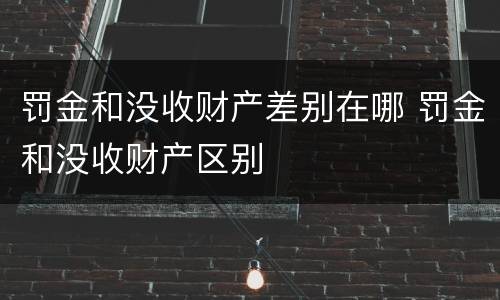 罚金和没收财产差别在哪 罚金和没收财产区别