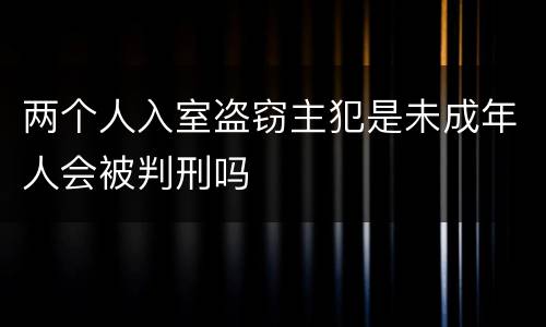 两个人入室盗窃主犯是未成年人会被判刑吗