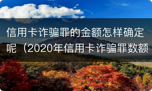 信用卡诈骗罪的金额怎样确定呢（2020年信用卡诈骗罪数额标准）