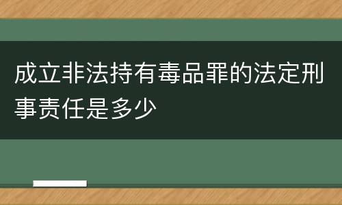 成立非法持有毒品罪的法定刑事责任是多少