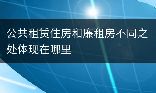 公共租赁住房和廉租房不同之处体现在哪里