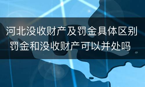 河北没收财产及罚金具体区别 罚金和没收财产可以并处吗