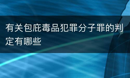 有关包庇毒品犯罪分子罪的判定有哪些