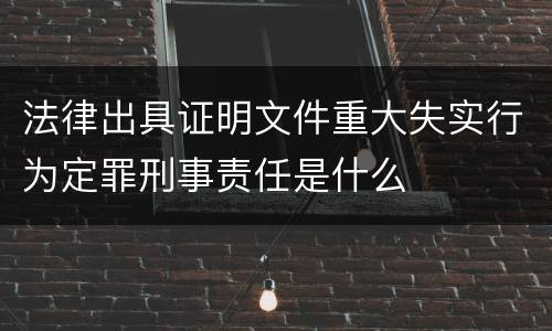 法律出具证明文件重大失实行为定罪刑事责任是什么