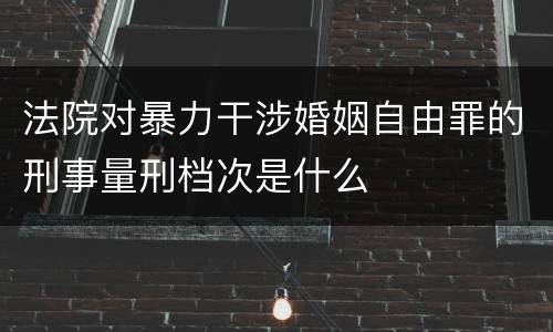 法院对暴力干涉婚姻自由罪的刑事量刑档次是什么