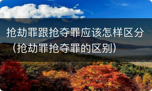 抢劫罪跟抢夺罪应该怎样区分（抢劫罪抢夺罪的区别）