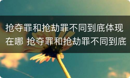 抢夺罪和抢劫罪不同到底体现在哪 抢夺罪和抢劫罪不同到底体现在哪些方面