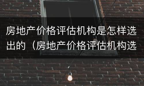 房地产价格评估机构是怎样选出的（房地产价格评估机构选定）