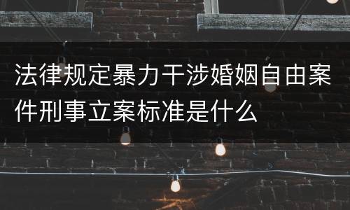 法律规定暴力干涉婚姻自由案件刑事立案标准是什么