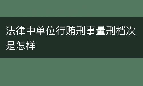 法律中单位行贿刑事量刑档次是怎样