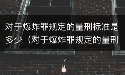 对于爆炸罪规定的量刑标准是多少（对于爆炸罪规定的量刑标准是多少年）