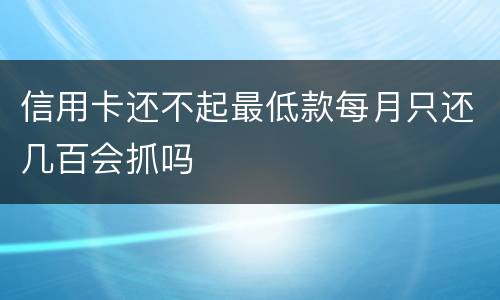 信用卡还不起最低款每月只还几百会抓吗