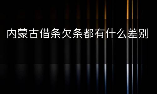 内蒙古借条欠条都有什么差别