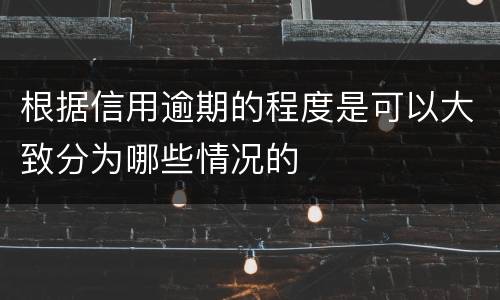 根据信用逾期的程度是可以大致分为哪些情况的