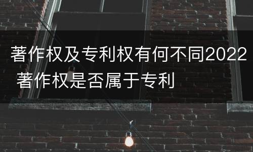 著作权及专利权有何不同2022 著作权是否属于专利