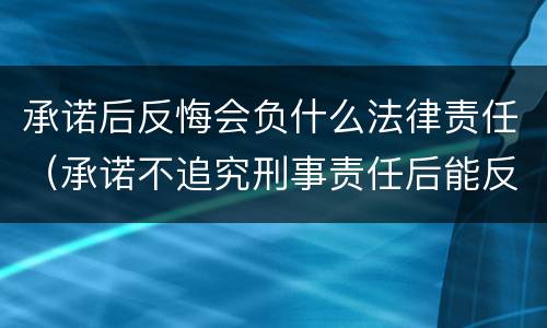 承诺后反悔会负什么法律责任（承诺不追究刑事责任后能反悔吗）