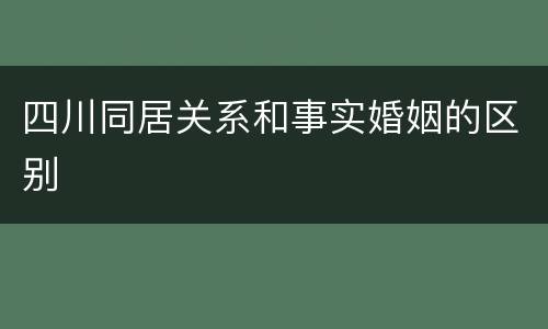 四川同居关系和事实婚姻的区别