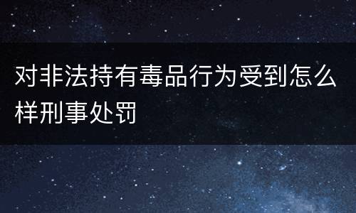 对非法持有毒品行为受到怎么样刑事处罚