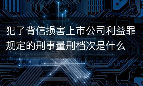 犯了背信损害上市公司利益罪规定的刑事量刑档次是什么