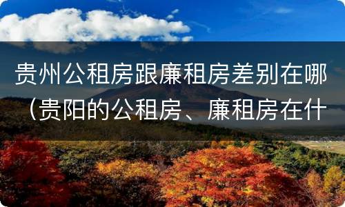 贵州公租房跟廉租房差别在哪（贵阳的公租房、廉租房在什么地方?）