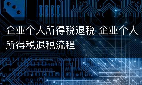 企业个人所得税退税 企业个人所得税退税流程