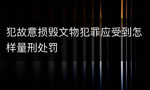 犯故意损毁文物犯罪应受到怎样量刑处罚