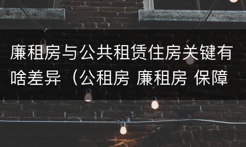 廉租房与公共租赁住房关键有啥差异（公租房 廉租房 保障性住房区别）