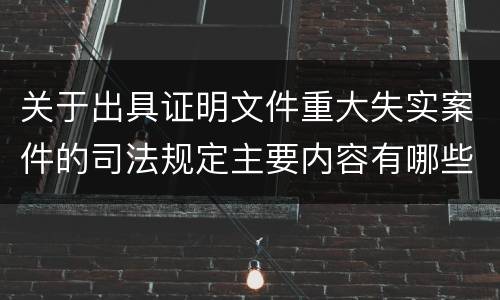 关于出具证明文件重大失实案件的司法规定主要内容有哪些