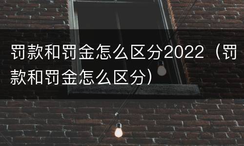 罚款和罚金怎么区分2022（罚款和罚金怎么区分）