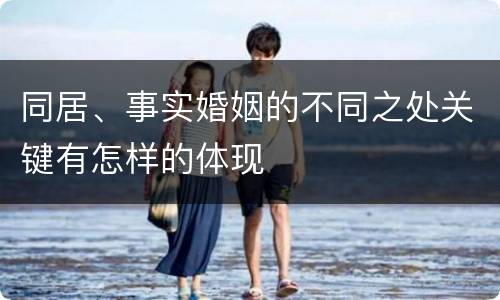 同居、事实婚姻的不同之处关键有怎样的体现