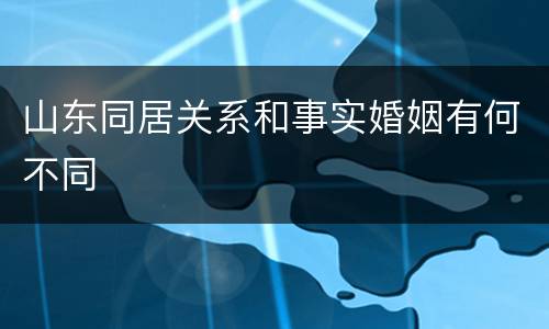 山东同居关系和事实婚姻有何不同