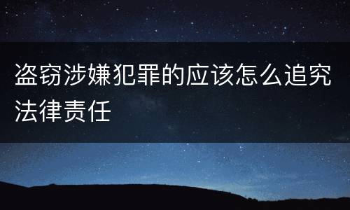 盗窃涉嫌犯罪的应该怎么追究法律责任