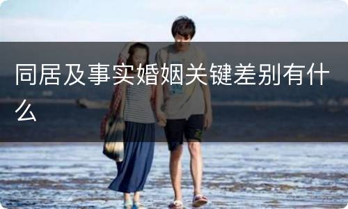 同居及事实婚姻关键差别有什么