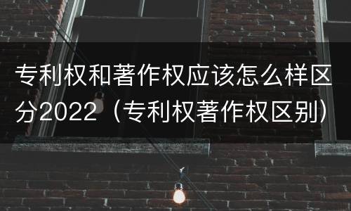 专利权和著作权应该怎么样区分2022（专利权著作权区别）