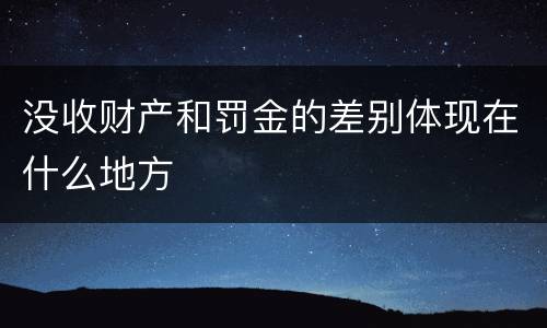 没收财产和罚金的差别体现在什么地方