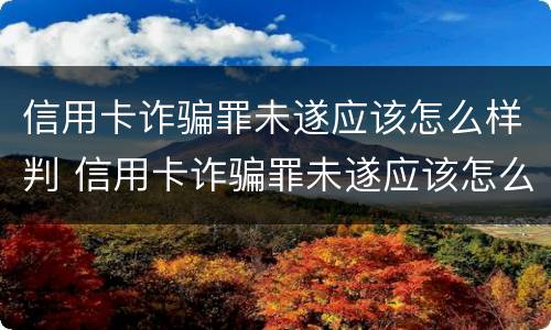 信用卡诈骗罪未遂应该怎么样判 信用卡诈骗罪未遂应该怎么样判定