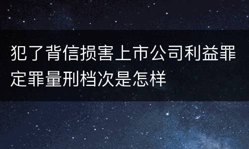 犯了背信损害上市公司利益罪定罪量刑档次是怎样